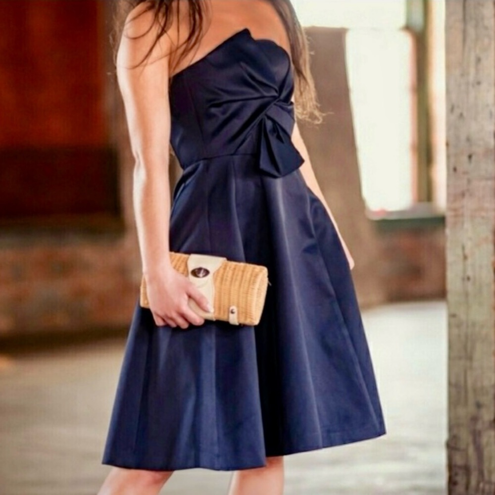 H&M Blue Strapless A-Line Cocktail Dress